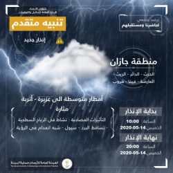 “الأرصاد” : سحب رعدية على منطقة جازان